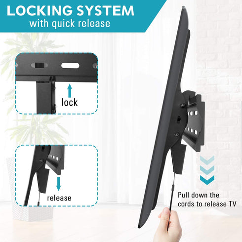 MOUNTUP Tilting TV Wall Mount Bracket for 26-55 Inch Flat Screen TVs/ Curved TVs, Low Profile TV Wall Mount TV Bracket - Easy to Install On 12" or 16" Studs, VESA 400x400mm Weight up to 99 LBS, MU0007